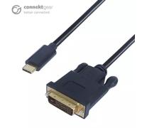 connektgear 2m USB 3.1 Connector Cable Type C male to DVI D 24+1 male