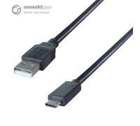 connektgear 2m USB Charge and Sync Connector Cable A Male to Type C Male