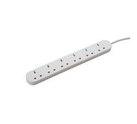 connektgear 3m 6-Way Power Extension Lead White 27-6030