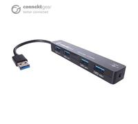 connektgear 4 Port USB 3 Type A Hub - Bus Powered - Black