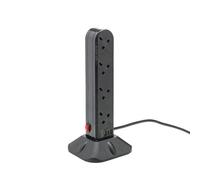 connektgear 8 Way Surge Protected Socket Tower UK 27-8020S/USB