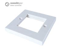 connektgear AV Single Faceplate - 2 Module 86 x 86mm Flat Edge - White