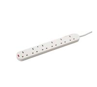 connektgear UK 6Way Mains Power Surge Protected Extension 2m 27-6020s