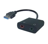 connektgear USB A to 2 x 3.5mm Stereo Jack Adapter A Male to 2 x 3.5mm