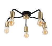 Connell 5 Way Black Ceiling Bar Light ValueLights Black One Size