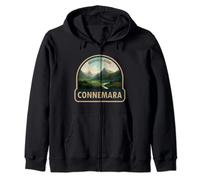 Connemara National Park Ireland Watercolor Zip Hoodie