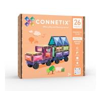 CONNETIX Magnetic Tiles Pastel Motion Pack, 26 Pieces | Build and explore movement through free-standing magnetic play with motorized bases and rubber wheels. Suitable for ages 3