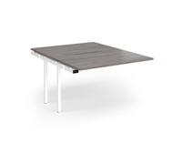 Connex Angled 1200 x 1600 x 725mm Back to Back Add On Bay - White Frame / Grey Oak Top