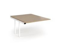 Connex Angled 1200 x 1600 x 725mm Back to Back Add On Bay - White Frame / Kendal Oak Top