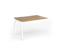 Connex Angled 1200 x 800 x 725mm Single Add On Bay - White Frame / Oak Top