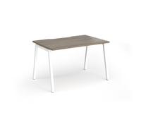 Connex Angled 1200 x 800 x 725mm Single Desk - White Frame / Nebraska Oak Top