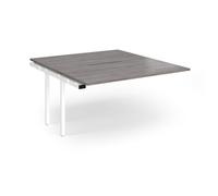 Connex Angled 1400 x 1600 x 725mm Back to Back Add On Bay - White Frame / Grey Oak Top