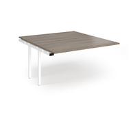 Connex Angled 1400 x 1600 x 725mm Back to Back Add On Bay - White Frame / Nebraska Oak Top