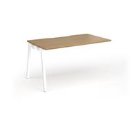 Connex Angled 1400 x 800 x 725mm Single Add On Bay - White Frame / Oak Top