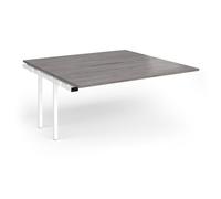 Connex Angled 1600 x 1600 x 725mm Back to Back Add On Bay - White Frame / Grey Oak Top