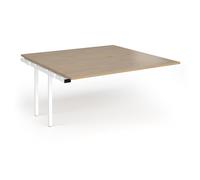 Connex Angled 1600 x 1600 x 725mm Back to Back Add On Bay - White Frame / Kendal Oak Top