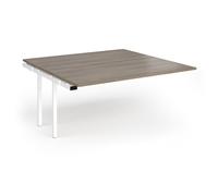 Connex Angled 1600 x 1600 x 725mm Back to Back Add On Bay - White Frame / Nebraska Oak Top