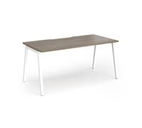Connex Angled 1600 x 800 x 725mm Single Desk - White Frame / Nebraska Oak Top