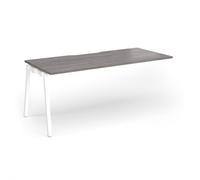 Connex Angled 1800 x 800 x 725mm Single Add On Bay - White Frame / Grey Oak Top