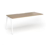 Connex Angled 1800 x 800 x 725mm Single Add On Bay - White Frame / Kendal Oak Top