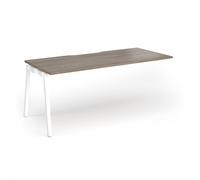 Connex Angled 1800 x 800 x 725mm Single Add On Bay - White Frame / Nebraska Oak Top