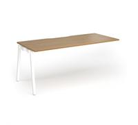 Connex Angled 1800 x 800 x 725mm Single Add On Bay - White Frame / Oak Top