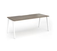 Connex Angled 1800 x 800 x 725mm Single Desk - White Frame / Nebraska Oak Top