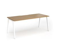 Connex Angled 1800 x 800 x 725mm Single Desk - White Frame / Oak Top