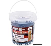 CONNEX B30078 3.5 x 25mm Dry Wall Screws in Bucket | Coarse Thread - Trumpet Head - PH Phillips Drive - Black Phosphated - Drywall Screws - Screw Bucket