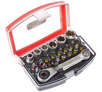 Connex COXB973925 Bit/Socket Wrench Set with Ratchet Box, Multi-Colour, Set of 25 Piece