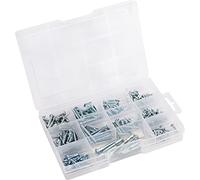 Connex DP8500125 Wood Screws Assortment 280 Pieces - Various Sizes - Countersunk Head & PH Phillips Drive - Round Head & Slotted Drive - Partial Thread - Galvanised/Screw Set/Assortment Box