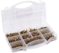 Connex DP8500130 Universal Screw Assortment 900 Pieces Various Sizes Countersunk Head TX Drive Full Thread Yellow Galvanised Screw Set Assortment Box