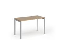 Connex Goal-Post 1200 x 600 x 725mm Single Desk - Silver Frame / Kendal Oak Top