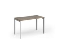 Connex Goal-Post 1200 x 600 x 725mm Single Desk - Silver Frame / Nebraska Oak Top