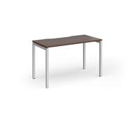 Connex Goal-Post 1200 x 600 x 725mm Single Desk - Silver Frame / Walnut Top