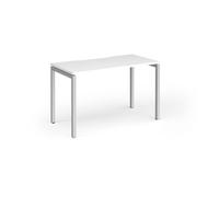 Connex Goal-Post 1200 x 600 x 725mm Single Desk - Silver Frame / White Top