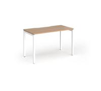 Connex Goal-Post 1200 x 600 x 725mm Single Desk - White Frame / Beech Top