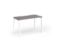 Connex Goal-Post 1200 x 600 x 725mm Single Desk - White Frame / Grey Oak Top