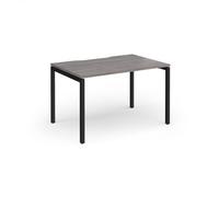 Connex Goal-Post 1200 x 800 x 725mm Single Desk - Black Frame / Grey Oak Top