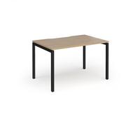 Connex Goal-Post 1200 x 800 x 725mm Single Desk - Black Frame / Kendal Oak Top