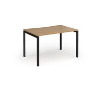 Connex Goal-Post 1200 x 800 x 725mm Single Desk - Black Frame / Oak Top