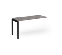 Connex Goal-Post 1400 x 600 x 725mm Single Add On Bay - Black Frame / Grey Oak Top