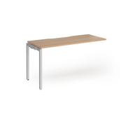 Connex Goal-Post 1400 x 600 x 725mm Single Add On Bay - Silver Frame / Beech Top