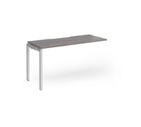Connex Goal-Post 1400 x 600 x 725mm Single Add On Bay - Silver Frame / Grey Oak Top