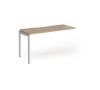 Connex Goal-Post 1400 x 600 x 725mm Single Add On Bay - Silver Frame / Kendal Oak Top