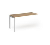 Connex Goal-Post 1400 x 600 x 725mm Single Add On Bay - Silver Frame / Oak Top
