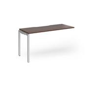 Connex Goal-Post 1400 x 600 x 725mm Single Add On Bay - Silver Frame / Walnut Top