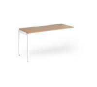 Connex Goal-Post 1400 x 600 x 725mm Single Add On Bay - White Frame / Beech Top
