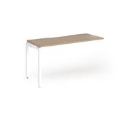 Connex Goal-Post 1400 x 600 x 725mm Single Add On Bay - White Frame / Kendal Oak Top