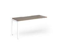 Connex Goal-Post 1400 x 600 x 725mm Single Add On Bay - White Frame / Nebraska Oak Top